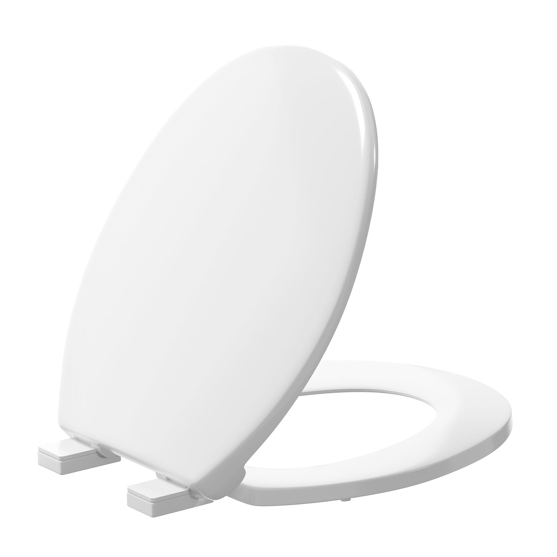 Toilet Seat, Round Toilet Seat with Slow Close Hinges, Two Sets of Parts, Never Loosen, Easy Installation and Cleaning, Durable Plastic?For Most Standard Round Toilet Seats, 16.5"L x 14"W