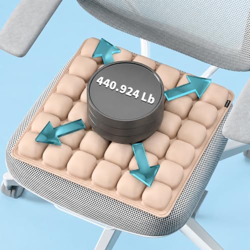 SKXIYEBS Inflatable Seat Cushion with Built-in Pump,3D Inflatable Airplane Seat Cushion, Car Portable Breathable Comfort Cushion,Office Wheelchair Pad, Camping Seat Mat (Khaki-36) — view 5