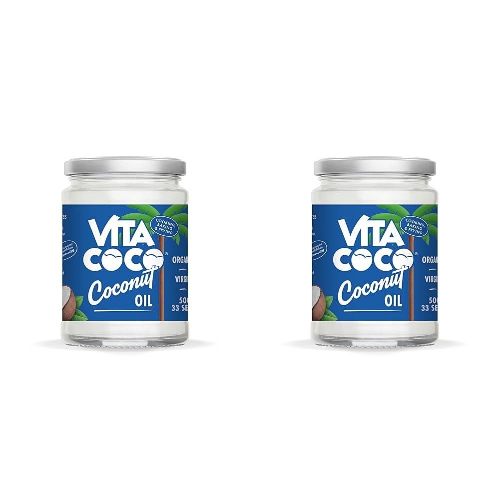 Vita Coco Organic Coconut Oil, Extra Virgin, Cold Pressed, Keto, Gluten Free, Use as Cooking Oil, Skin Moisturiser or Hair Shampoo, 500 ml (Pack of 2)