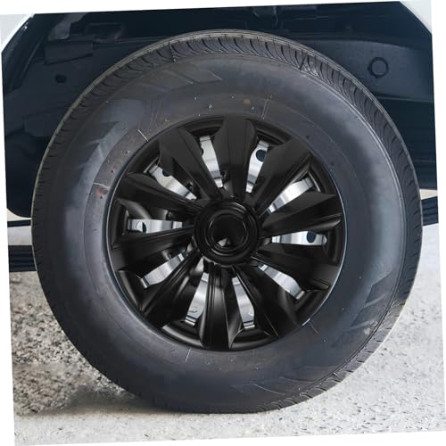 Cache-moyeu de roue 14 pouces noir en PP auto et SUV couvre-roue - 5