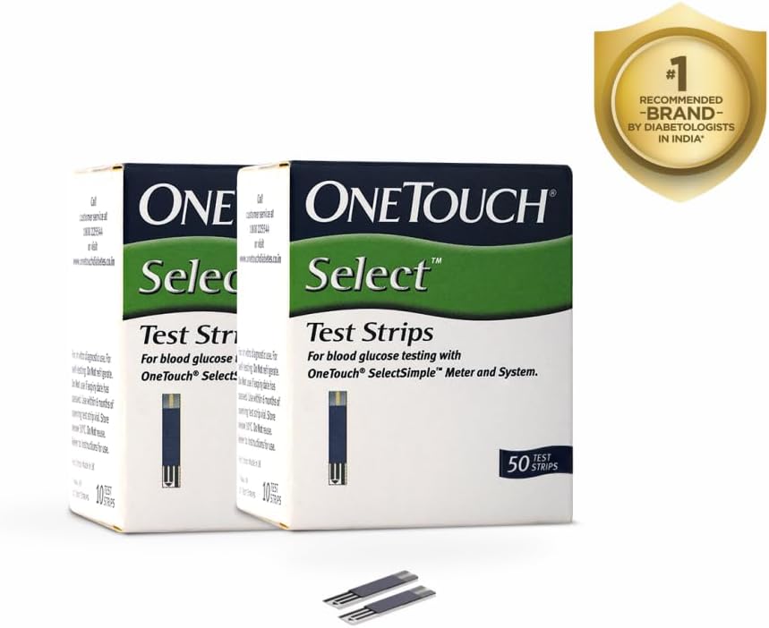 OneTouch Select Test Strips | Pack of 100 Test Strips | Blood Sugar Test Machine Testing Strips | Global Iconic Brand | For use with OneTouch Select Simple Glucometer