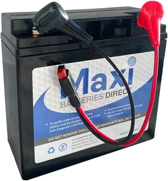 Maxi 12v x 20/22Ah Golf Battery & Torberry Leads (Powa'kaddy, Caddimatic, Fraser, Hillman Etc)