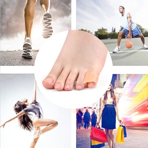 Image of 10 Pcs Pinky Toe Splint, Gel Toe Separators, Little Toe Straightener Hammer Toe for Men Women Walking, Running, Overlapping, Bunion Corrector and Bunion Relief