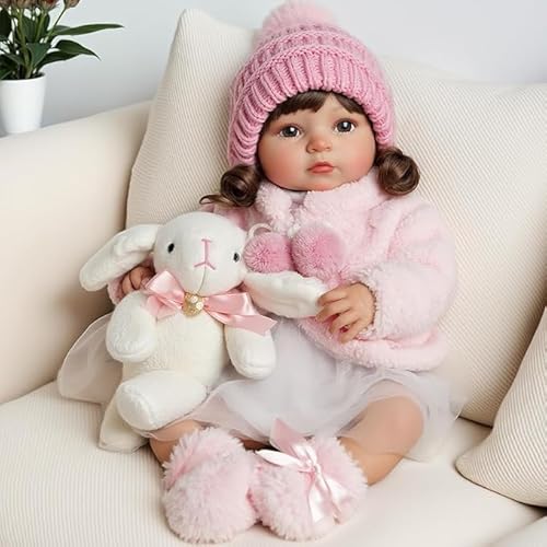 BABESIDE Reborn-Baby Puppe Mädchen Lebensecht 20 Zoll Kleinkind Realistisches Neugeborenen-Puppenmädchen mit offenen Augen Weicher Stoffkörper Baby-Puppe mit Haaren BABESIDE Reborn-Baby Puppe Mädchen Lebensecht 20 Zoll Kleinkind Realistisches Neugeborenen-Puppenmädchen mit offenen Augen Weicher Stoffkörper Baby-Puppe mit Haaren