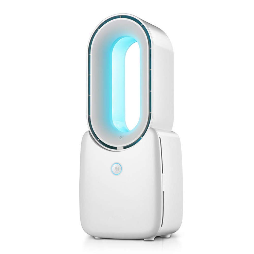 Bladeless Fan, Bladeless Fan Small Desktop, Portable Rechargeable with A Touch Control for Office Bedroom, Color 2,White