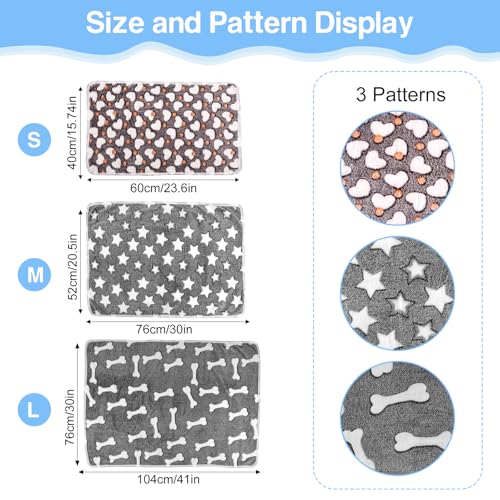 Neerow 3 Stück Hundedecke, 60 x 40 cm Katzendecke Sofa, Weich Fleece Haustier Decke Flauschig, Kuscheldecke Hunde Waschbar für Hunde, Katzen, Sofas, Autos, Betten, Transportbox