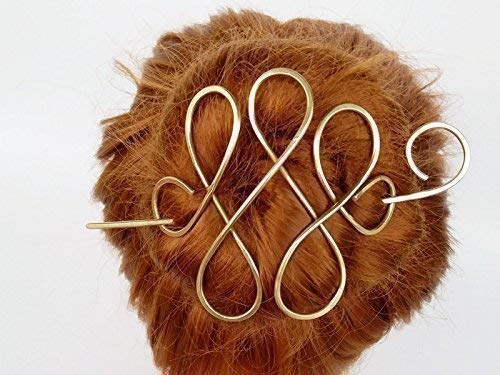 Celtic Hair Bun Holder Women's Gold Hair Clip, Hair Pin, Hair fork, Scarf Slide, Hair Barrette, Bun Holder