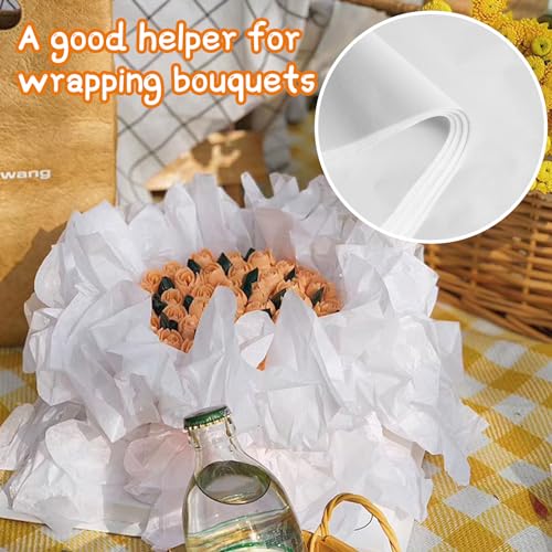 Arcccky ARCCCKY-20240122200 200 Sheets White Tissue Paper For Gift Wrapping Packing, 20'' X 30'' Bulk Tissue Paper For Preserving Clothes Arts Craft And Flowers thumb #3