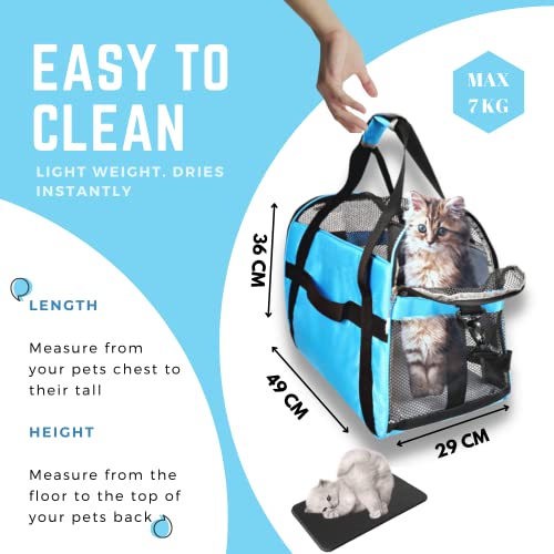 Buraq-Foldable-Pet-Carrier-Breathable-Soft-SidedAirline-Approved-for-Travel-Hiking-and-Outdoor-Suitable-for-Kittens-Puppy-Sky-Blue-Foldable-Pet-Carrier
