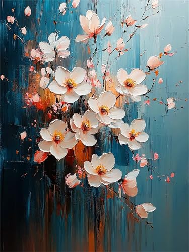 Peinture numéro fleur adulte pour décorer le salon
