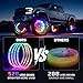 Ehaho 14''-18'' Double Row Adjustable Wheel Lights, Brighter RGB Chasing Rim Lights with App, Music Wheel Ring Light with Turn & Braking Signal Compatible with Various Trucks SUV Car（4PCS）