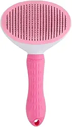 Escova Pelos Pet Automática Rasqueadeira Magica para Cães e Gatos com Cabo Texturizado de Alta Aderência (Rosa)