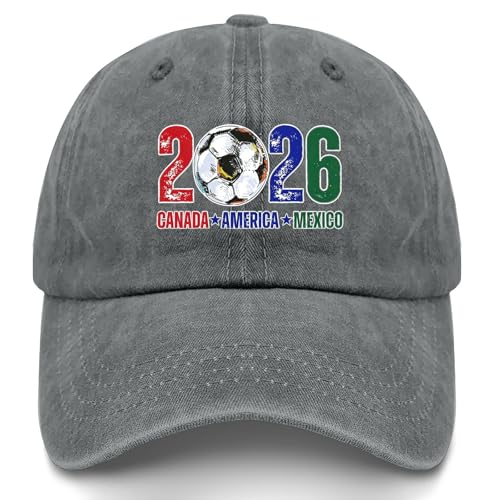 USA Team 2026 Player Hat for Mens Stylish Washed Distressed Baseball Cap Light Grey