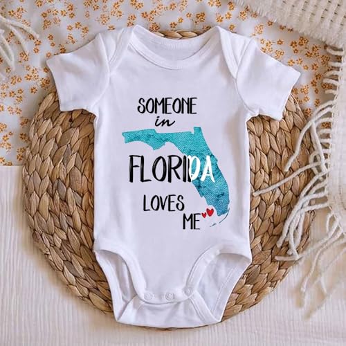 Someone In Florida Loves Me Baby Girls Boys Bodysuit Newborn onesie Short Sleeve Infant Romper 0-24 Months3