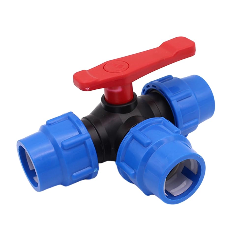 3-Way Valve Garden Hose PE Connector Splitter, Hose Manifold, Heavy Duty Water Hose Fittings - 20mm/25mm/32mm/40mm/50mm