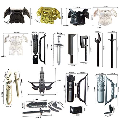 YIFAN 80Pieces Army Figure Toys Set for Boys Kids, Ancient Greek Roman Toy Weapons Pack for Buicling Brick Minifigures Including Toy Sword, Horses, Masks ,Compatible with Major Brand