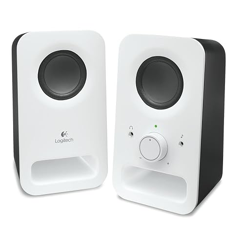 Logitech Z150 PC-Lautsprecher, Stereo Sound, 2 Lautsprecher, 6 Watt Spitzenleistung, 3,5 mm Eingang, Regler am rechten Lautsprecher, Kopfhörerbuchse, EU Stecker, PC/TV/Handy/Tablet - Weiß - Weiß - AUX-Anschluss
