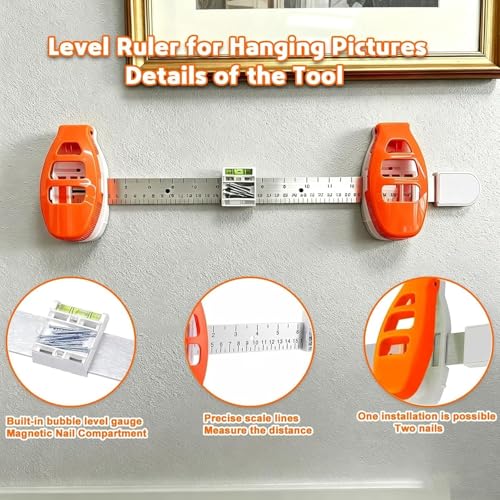 Level Ruler with Magnetic Nail Starter