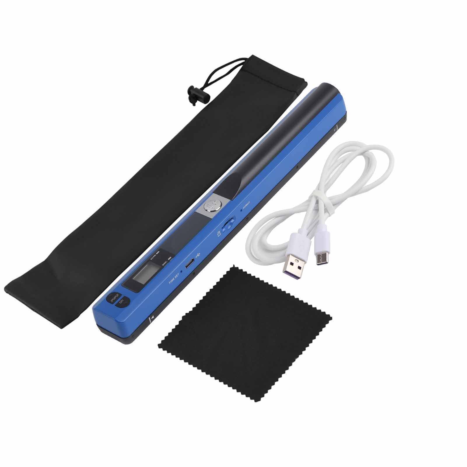 Cuifati Handscanner, Tragbarer Scanner, USB-Stiftscanner, A4-Scan, JPG/PDF, USB 2.0, Klare Bildgebung, Massenspeicher für Banken, Versicherungen, Wertpapiere (Blue)