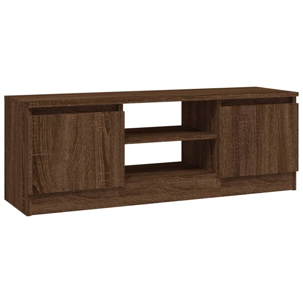 vidaXL Modern TV Cabinet with Door - Brown Oak Finish, Sturdy Engineered Wood Construction, Ample Storage, Easy Home Assembly Solution, Ideal for Living Room and Bedroom
