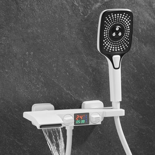 Mitigeur de baignoire gris avec douchette pour salle de bain LWX