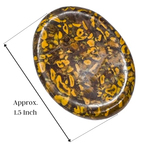 Image of Amazing Gemstone Fruit Jasper Worry Stone Crystals and Healing Stones - Stress Relief Gifts - Piedra Crystal Fidget for Meditation, Relaxation - Unique Stocking Stuffers Birthday Gifts for Women, Men