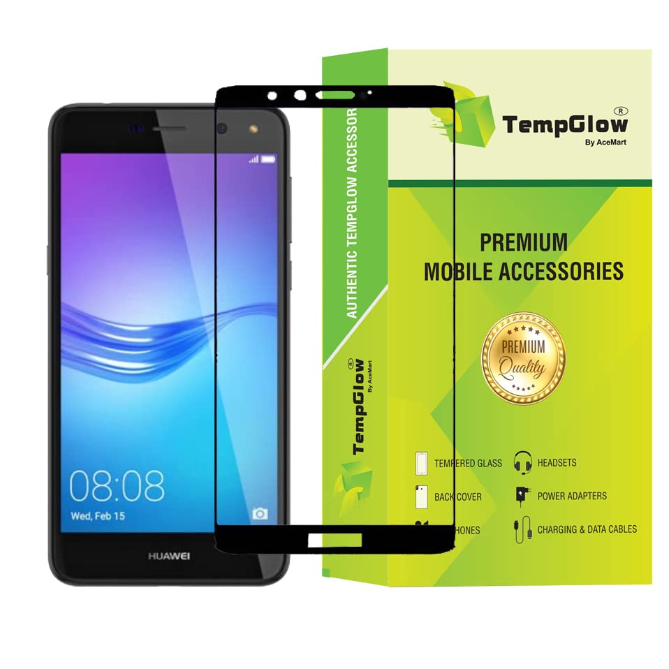 Image of Screen Protector for Huawei Honor Y6 (2017) (Black) Tempered Glass Edge-to-Edge 6D Screen Guard With Installation Ki