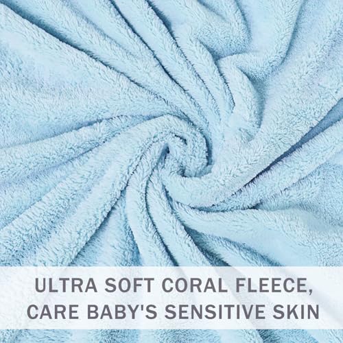 Image of Baby Hooded Towels,31 x 31 in Baby Washcloths, Infant Super Soft Baby Bath Towels with Hood for Toddlers1-3,Highly Absorbent Viscose Hooded Towel for Boys, Girls, Newborn Essentials