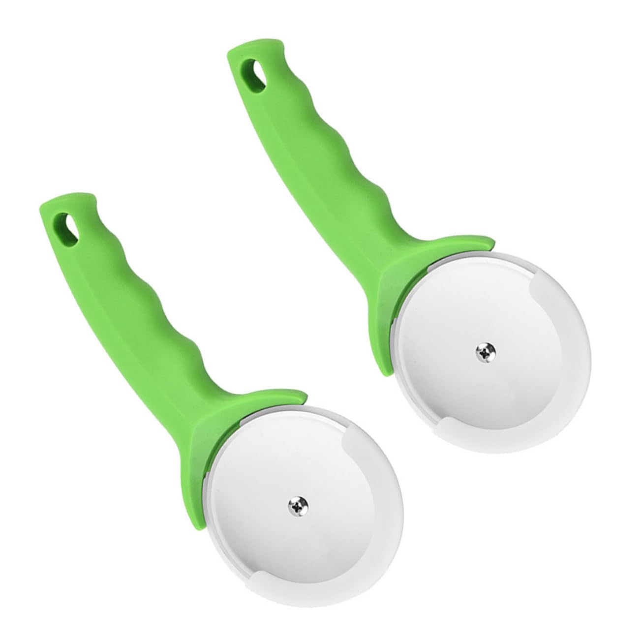 OUNONA 2PCS Stainless Steel Pizza Wheel Cutter Dough Cutting Tool with Comfortable Grip for Kitchen Restaurant and Parties