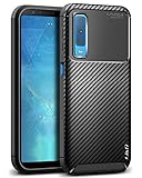 J&D Case Compatible for Galaxy A7 2018 Case, [Carbon Fiber Pattern] [Drop Protection] Shock Resistant Protective TPU Slim and Anti-Scratch Case for Samsung Galaxy A7 (Release in 2018) Bumper Case