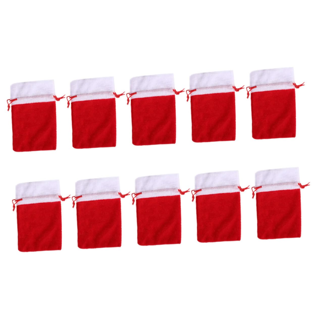 Unomor 10pcs Christmas Velvet Drawstring Bags Festive Candy Storage Pouches for Treats Cookies for Holiday Celebrations and Wrapping