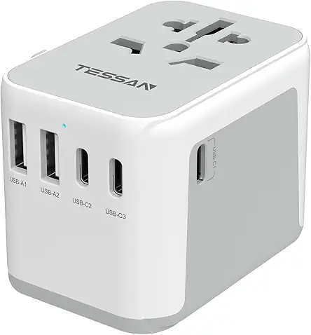 Universal Travel Adapter, TESSAN International Plug Adapter, 5.6A...