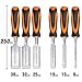 REXBETI 10pcs Premium Wood Chisel Set, 6pcs Wood Chisel with 1 Honing Guide, 1 Sharpening Stone and 2 Carpenter Pencils, Heat-Treated Cr-V Alloy Blades