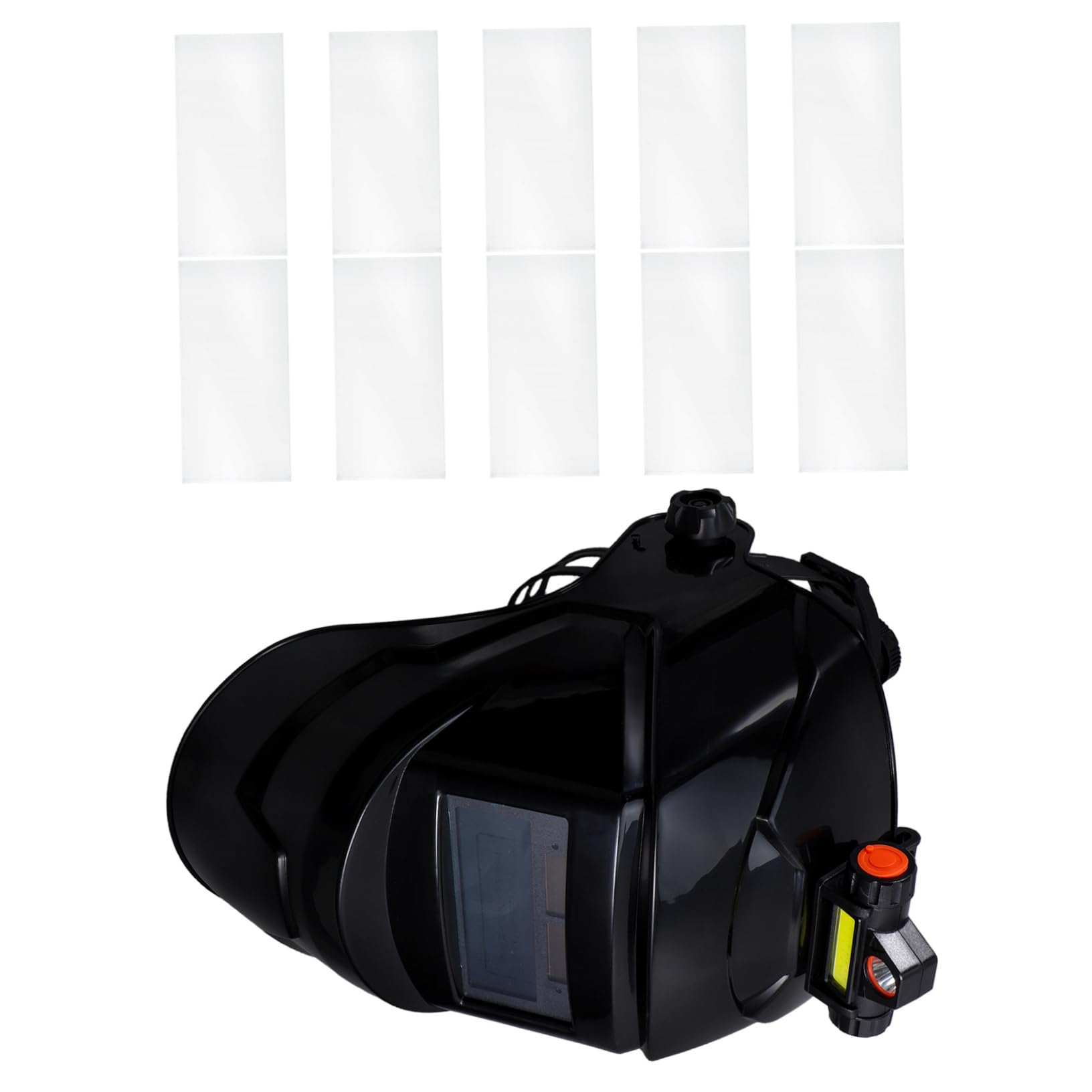 Mipcase 1 Set Welding Helmet with Headlamp Protective Mask Welder Hood Auto Darkening Helmet with Protective Sheets for Welding and Grinding