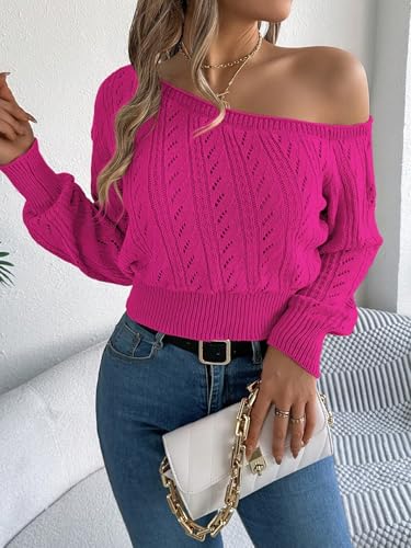 Sexy Shoulder Hollow Out Knit Sweater Autumn Long Sleeve Tops Womens Fashion Casual Pullover Sweaters4
