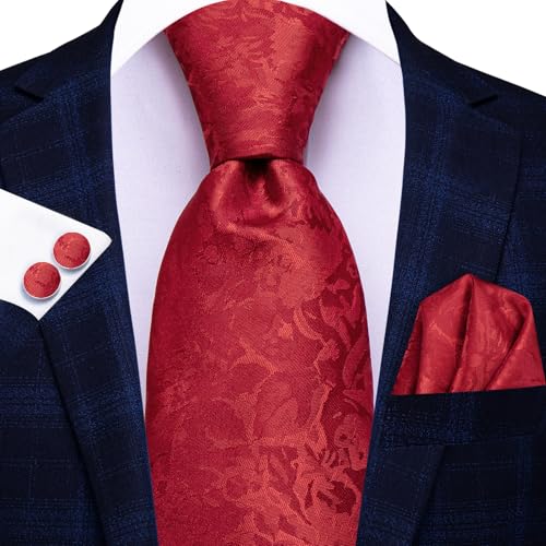 Image of Hi-Tie Men's Tie Sets Silk Paisley Striped Necktie Pocket Square Cuff-links Sets Wedding Business Holiday