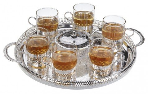 Tea Set 6 Cups & Bowl & Tray
