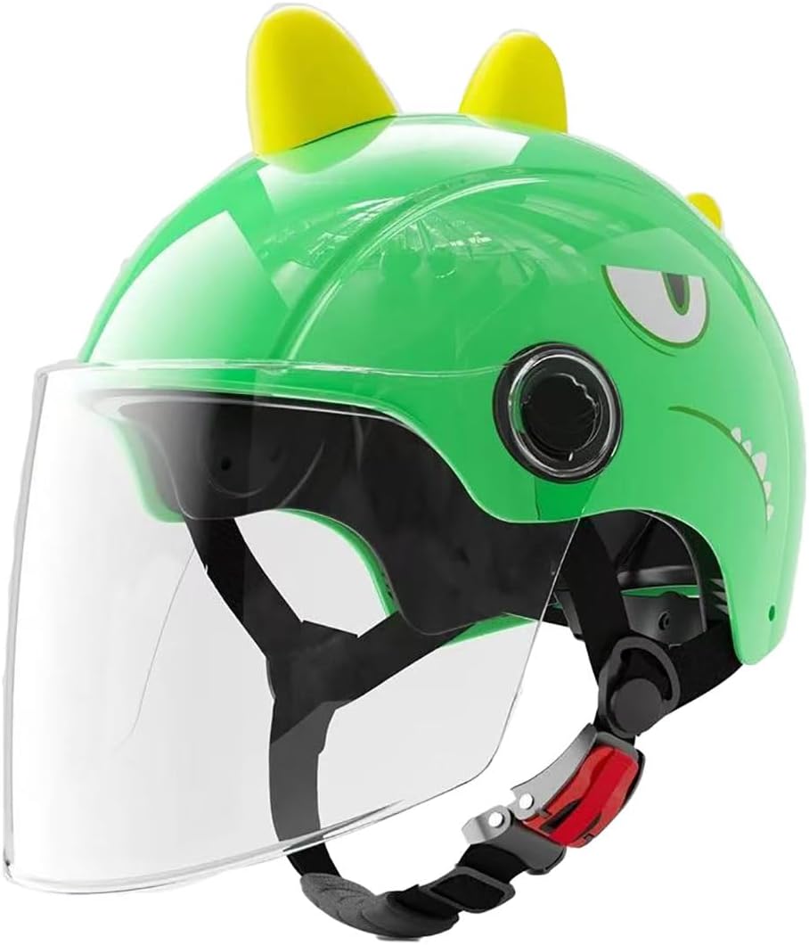 Summer Motorcycle Open Face Cool Kids Helmets with Visor, Youth Child Open Face V Lightweight Shell Helmets for Boys Girls Moped Dirt-Bike Helmet Go-Kart, DOT Approved