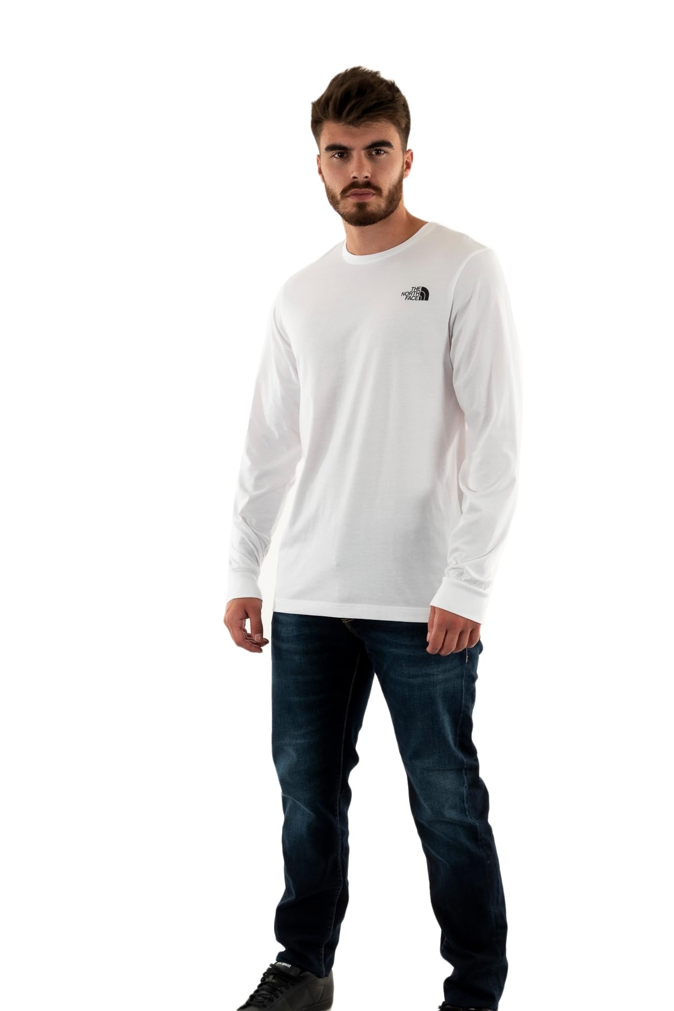 The North Face Men's L/S Easy T-Shirt, TNF White, XS