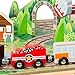 Melissa & Doug Take-Along Railroad Tabletop Playset with Wooden Train Toys, Animals & Scenery Play Pieces, Preschool Learning Toys for Girls & Boys 3+ - FSC Certified