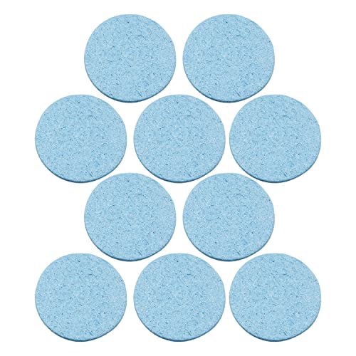 Bettomshin 10Pcs Blue Round Soldering Sponge 55mmx55mmx11mm for Iron Tips, Soldering Iron Cleaning Sponge Solder Tip Welding Clean Pads