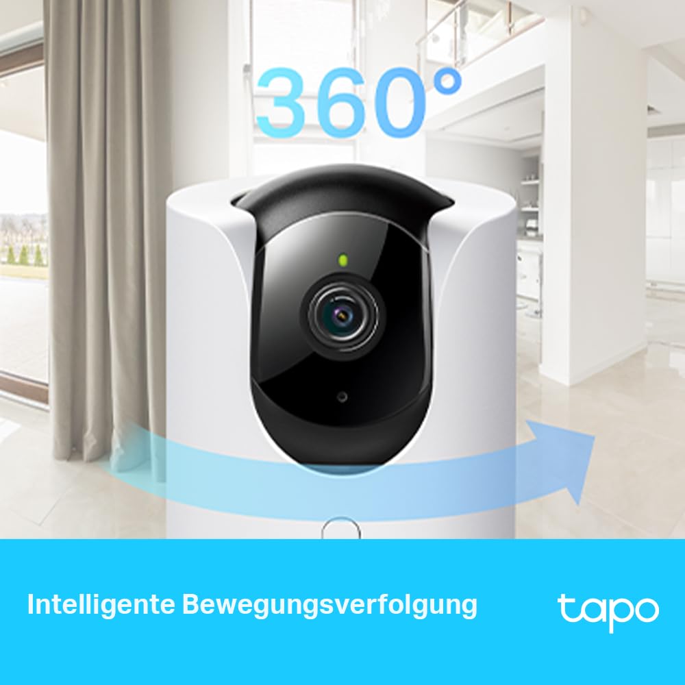 Tapo C225 360° WLAN-Überwachungskamera für Innenräume, 2K 4MP, Physischer Privatsphärenmodus, Starlight-Sensor, Bewegungserkennung, kompatibel mit Apple Homekit, Alexa und Google Home