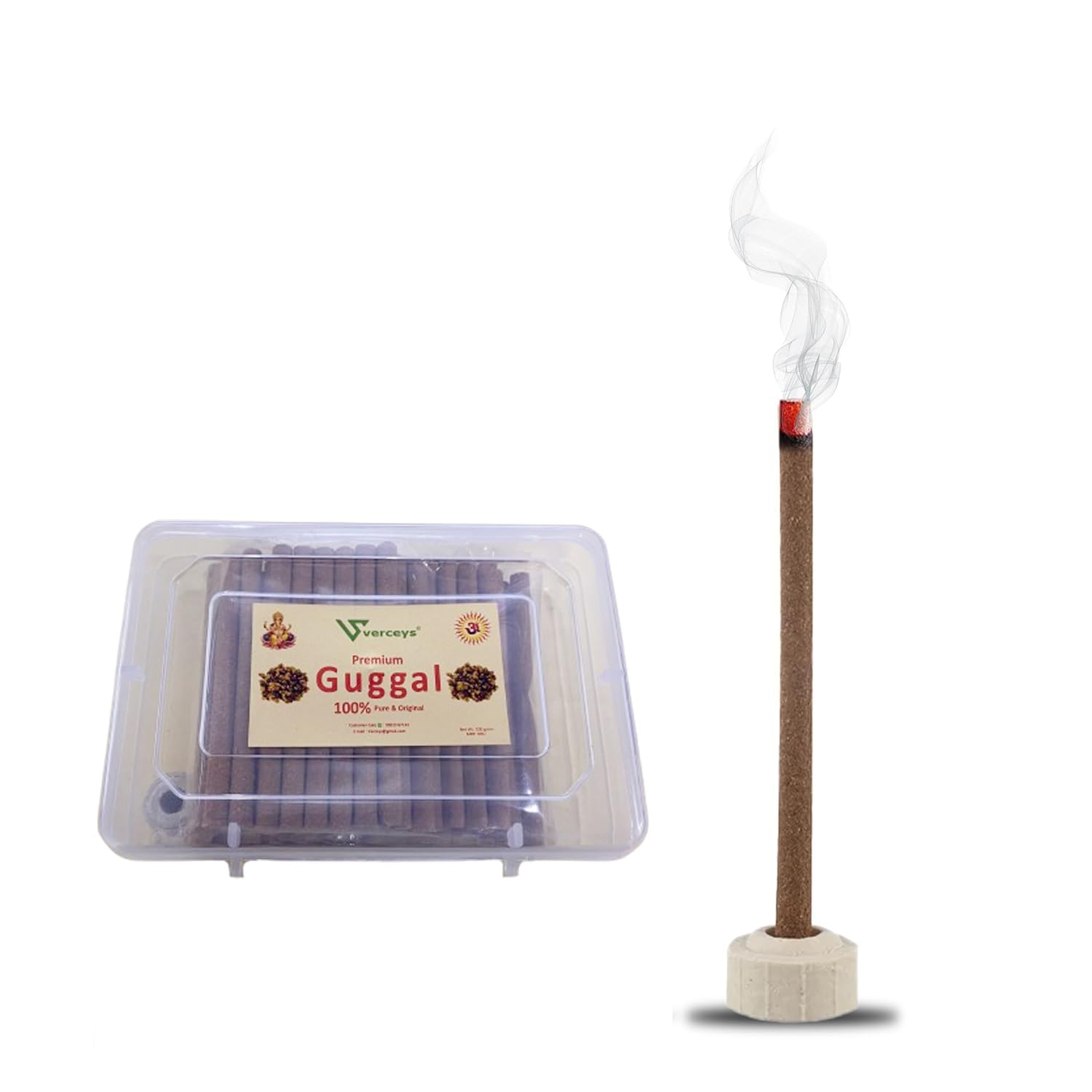 Pure 150 Gram Guggal Protect from Evil Eye Nazar Bamboo Less Dhoop Incense Sticks Long Lasting Divine Fragrance with Holder Stand for Meditation Natural Room freshner air Purifier-image-8
