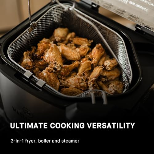 Masterbuilt® 3-in-1 10 Liter XL Electric Turkey Fryer plus Boiler and Steamer Combination with Drain Basket and Breakaway Safety Cord in Stainless Steel - Thumbnail 3
