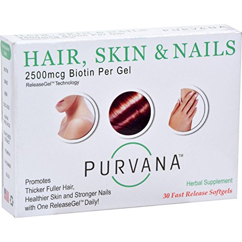 Wellgenix Purvana Hair, Skin, And Nails Vitamin Softgels For High Absorption - Double Strength 2500mcg Biotin, Vit A & B, Folic Acid, Grape Seed Extract - Herbal Supplement (30 Count) Wellgenix Purvana Hair, Skin, And Nails Vitamin Softgels For High Absorption - Double Strength 2500mcg Biotin, Vit A & B, Folic Acid, Grape Seed Extract - Herbal Supplement (30 Count)