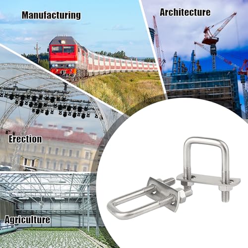 DBALL Bügelschraube M8 Quadratische Bügelschrauben 65MMx40MM U-Bolzen 4 Stücke U Schrauben Zum Abschleppen Von Automobil Schiffsreparatur Industrielle Anwendungen
