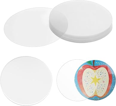 200 Pcs Clear Badge Film for 58mm Badge Circle Transparent Protective Film Button Pin Maker with Circle Mylars Plastic Cover Badges Protective Films for Button Maker DIY Arts Crafts 58mm