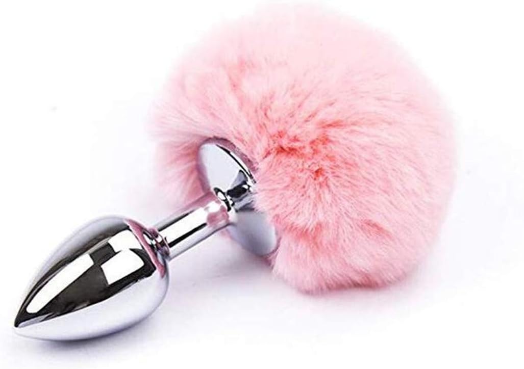 Pink Funny Rabbit Bunny Tail Metal Jeweled Stainless Steel Device Toy