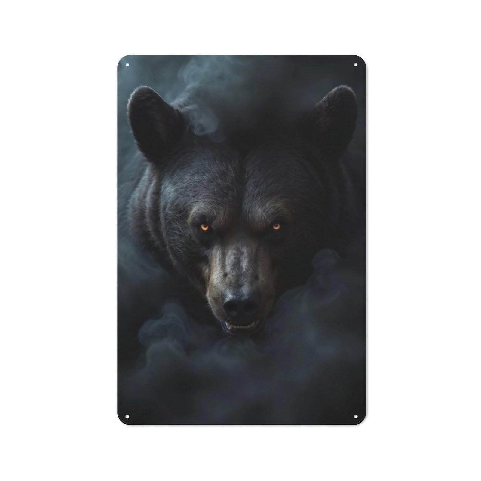 Junmoney Wild Bear Halloween Retro Metal Sign 30X20cm, Old Fashioned Retro Room Decor For Living Room, Hallway, Kitchen Or Cafe