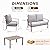 NATURAL EXPRESSIONS 4 Pieces Patio Furniture Sets,Modern Metal Outdoor Conversation Sets with All Weather 2 Hand-Woven Rope Chairs,High Back Loveseat